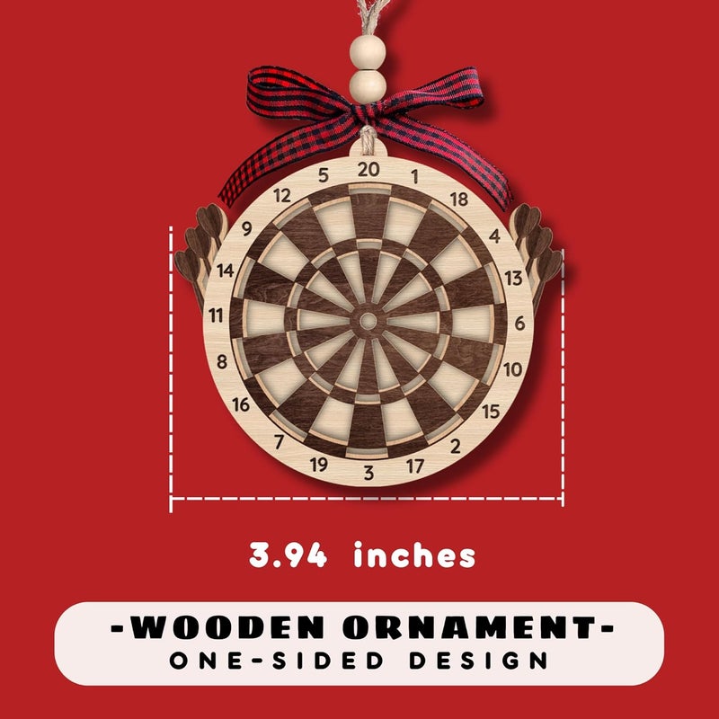 MAPDTWO Dart Ornament - Dartboard Ornaments, Darts Ornaments for Christmas Tree - Dartboard Gifts for Men, Lovers, Teen Boys, Girls, Players - 2 Layered Wood Ornament 2025 - Image 2